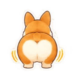 【40種】コーギー犬 お尻かわいいスタンプ Slack・Teams・Discord カスタム絵文字 39