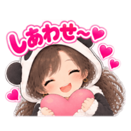 パンダ女子のもふもふ日常〜被り物の女の子 Slack・Teams・Discord カスタム絵文字 2