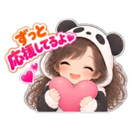 パンダ女子のもふもふ日常〜被り物の女の子 Slack・Teams・Discord カスタム絵文字 5