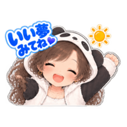パンダ女子のもふもふ日常〜被り物の女の子 Slack・Teams・Discord カスタム絵文字 6