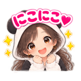 パンダ女子のもふもふ日常〜被り物の女の子 Slack・Teams・Discord カスタム絵文字 7