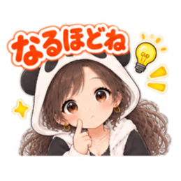 パンダ女子のもふもふ日常〜被り物の女の子 Slack・Teams・Discord カスタム絵文字 11