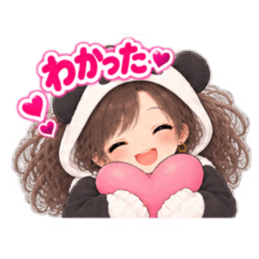 パンダ女子のもふもふ日常〜被り物の女の子 Slack・Teams・Discord カスタム絵文字 12
