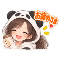 パンダ女子のもふもふ日常〜被り物の女の子 Slack・Teams・Discord カスタム絵文字 13