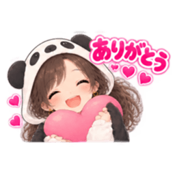 パンダ女子のもふもふ日常〜被り物の女の子 Slack・Teams・Discord カスタム絵文字 14