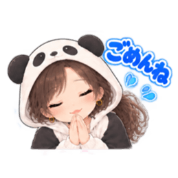 パンダ女子のもふもふ日常〜被り物の女の子 Slack・Teams・Discord カスタム絵文字 15
