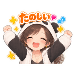 パンダ女子のもふもふ日常〜被り物の女の子 Slack・Teams・Discord カスタム絵文字 17