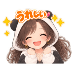 パンダ女子のもふもふ日常〜被り物の女の子 Slack・Teams・Discord カスタム絵文字 19