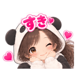 パンダ女子のもふもふ日常〜被り物の女の子 Slack・Teams・Discord カスタム絵文字 20