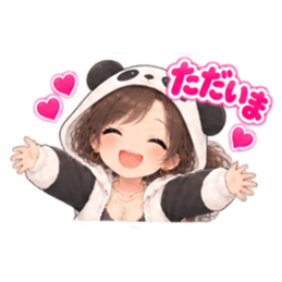 パンダ女子のもふもふ日常〜被り物の女の子 Slack・Teams・Discord カスタム絵文字 21