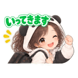 パンダ女子のもふもふ日常〜被り物の女の子 Slack・Teams・Discord カスタム絵文字 22