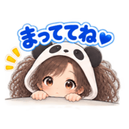 パンダ女子のもふもふ日常〜被り物の女の子 Slack・Teams・Discord カスタム絵文字 24