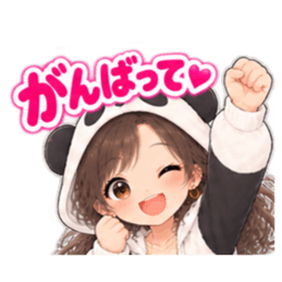 パンダ女子のもふもふ日常〜被り物の女の子 Slack・Teams・Discord カスタム絵文字 26
