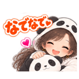 パンダ女子のもふもふ日常〜被り物の女の子 Slack・Teams・Discord カスタム絵文字 27