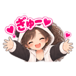 パンダ女子のもふもふ日常〜被り物の女の子 Slack・Teams・Discord カスタム絵文字 28