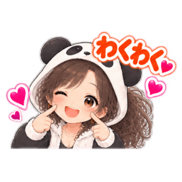 パンダ女子のもふもふ日常〜被り物の女の子 Slack・Teams・Discord カスタム絵文字 29