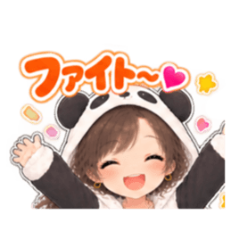 パンダ女子のもふもふ日常〜被り物の女の子 Slack・Teams・Discord カスタム絵文字 38