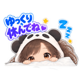 パンダ女子のもふもふ日常〜被り物の女の子 Slack・Teams・Discord カスタム絵文字 40