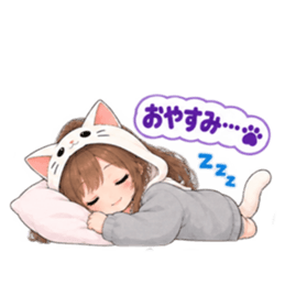 被り物 ねこ女子のきまぐれ日常 40種類 Slack・Teams・Discord カスタム絵文字 19