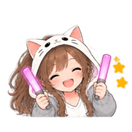 被り物 ねこ女子のきまぐれ日常 40種類 Slack・Teams・Discord カスタム絵文字 31
