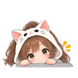 被り物 ねこ女子のきまぐれ日常 40種類 Slack・Teams・Discord カスタム絵文字 36