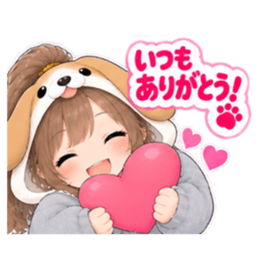 もふもふ！いぬ女子のすなおな日常 40種類 Slack・Teams・Discord カスタム絵文字 2