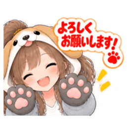 もふもふ！いぬ女子のすなおな日常 40種類 Slack・Teams・Discord カスタム絵文字 3