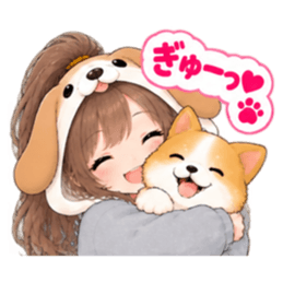 もふもふ！いぬ女子のすなおな日常 40種類 Slack・Teams・Discord カスタム絵文字 5