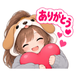 もふもふ！いぬ女子のすなおな日常 40種類 Slack・Teams・Discord カスタム絵文字 11