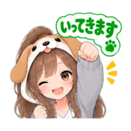 もふもふ！いぬ女子のすなおな日常 40種類 Slack・Teams・Discord カスタム絵文字 14