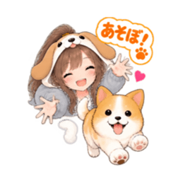 もふもふ！いぬ女子のすなおな日常 40種類 Slack・Teams・Discord カスタム絵文字 16