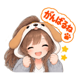 もふもふ！いぬ女子のすなおな日常 40種類 Slack・Teams・Discord カスタム絵文字 17