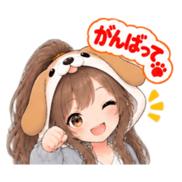 もふもふ！いぬ女子のすなおな日常 40種類 Slack・Teams・Discord カスタム絵文字 18