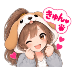 もふもふ！いぬ女子のすなおな日常 40種類 Slack・Teams・Discord カスタム絵文字 24
