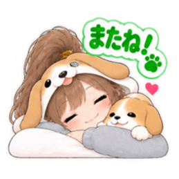 もふもふ！いぬ女子のすなおな日常 40種類 Slack・Teams・Discord カスタム絵文字 25