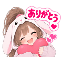 もふもふ！うさぎ女子 どきどき日常 40種類 Slack・Teams・Discord カスタム絵文字 3