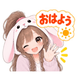 もふもふ！うさぎ女子 どきどき日常 40種類 Slack・Teams・Discord カスタム絵文字 8