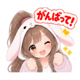 もふもふ！うさぎ女子 どきどき日常 40種類 Slack・Teams・Discord カスタム絵文字 12