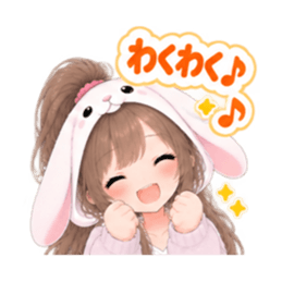 もふもふ！うさぎ女子 どきどき日常 40種類 Slack・Teams・Discord カスタム絵文字 14