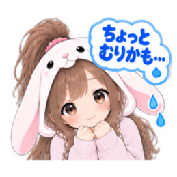 もふもふ！うさぎ女子 どきどき日常 40種類 Slack・Teams・Discord カスタム絵文字 17