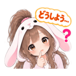 もふもふ！うさぎ女子 どきどき日常 40種類 Slack・Teams・Discord カスタム絵文字 18