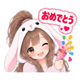 もふもふ！うさぎ女子 どきどき日常 40種類 Slack・Teams・Discord カスタム絵文字 19