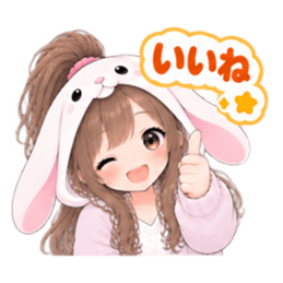 もふもふ！うさぎ女子 どきどき日常 40種類 Slack・Teams・Discord カスタム絵文字 21
