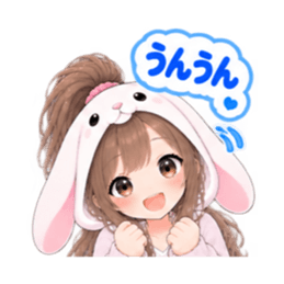 もふもふ！うさぎ女子 どきどき日常 40種類 Slack・Teams・Discord カスタム絵文字 22