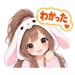 もふもふ！うさぎ女子 どきどき日常 40種類 Slack・Teams・Discord カスタム絵文字 23