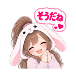 もふもふ！うさぎ女子 どきどき日常 40種類 Slack・Teams・Discord カスタム絵文字 25