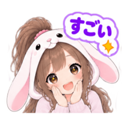 もふもふ！うさぎ女子 どきどき日常 40種類 Slack・Teams・Discord カスタム絵文字 26