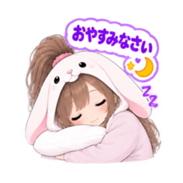 もふもふ！うさぎ女子 どきどき日常 40種類 Slack・Teams・Discord カスタム絵文字 28