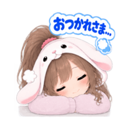 もふもふ！うさぎ女子 どきどき日常 40種類 Slack・Teams・Discord カスタム絵文字 34