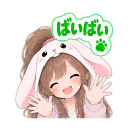もふもふ！うさぎ女子 どきどき日常 40種類 Slack・Teams・Discord カスタム絵文字 35
